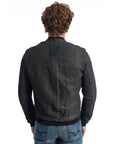 Roberto Pepe Lambskin Bomber Leather Jacket - Charcoal