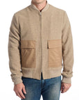 Roberto Pepe Luxury Wool-Marabou Jacket - Beige - Made In Italy