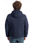 Roberto Pepe Luxury Hooded Quilted Jacket - Blue - Made In Italy