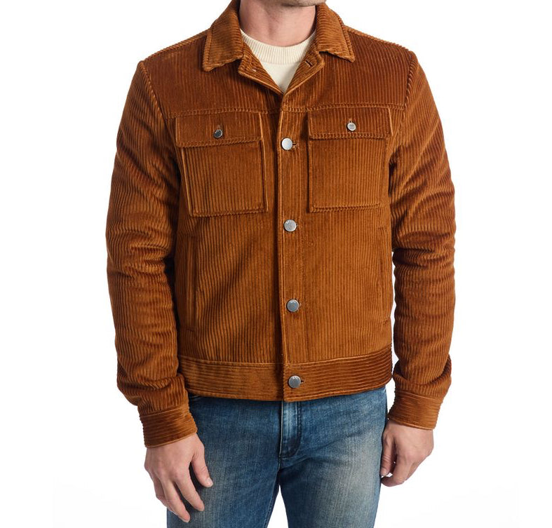 Roberto Pepe Luxury Corduroy Jacket - Rust