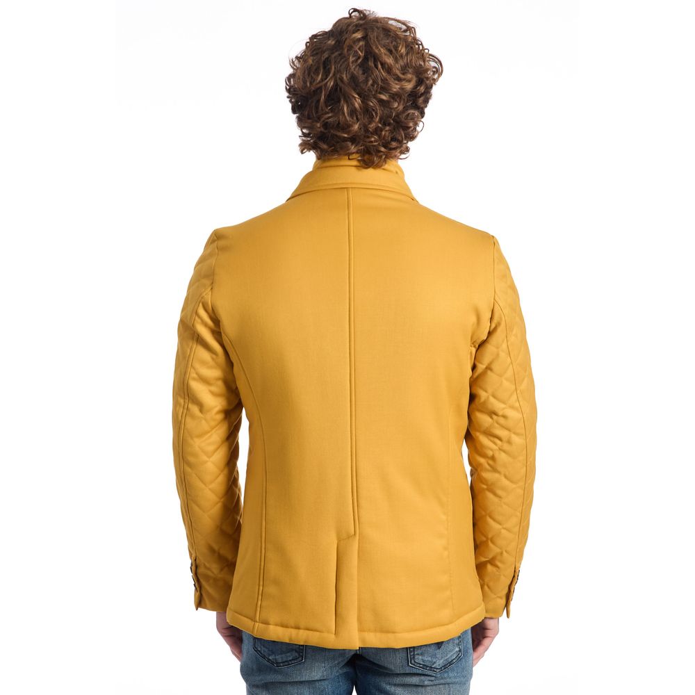 Roberto Pepe Luxury Double Collar Short Coat - Yellow - Made In Italy