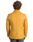 Roberto Pepe Luxury Double Collar Short Coat - Yellow - Made In Italy