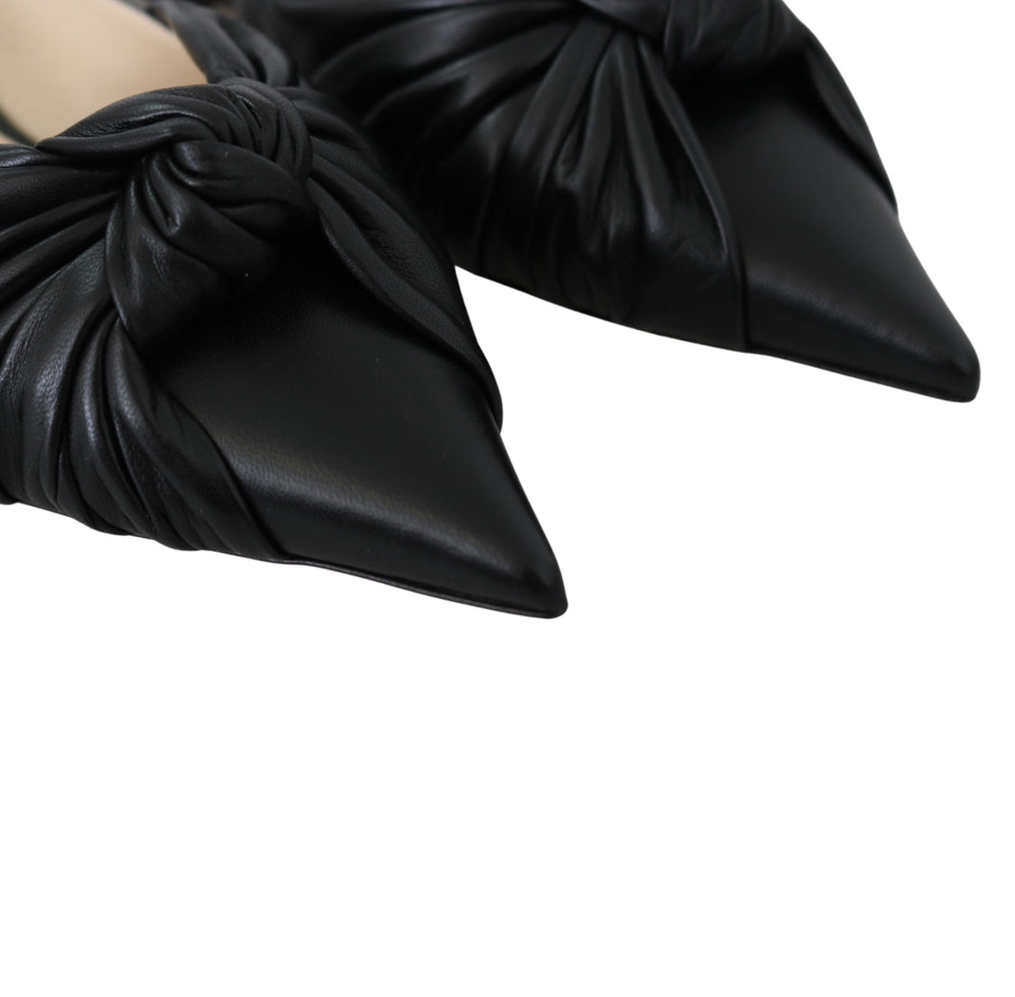 Jimmy Choo Black Pointed Toe Leather Pump Flats