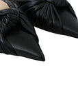 Jimmy Choo Black Pointed Toe Leather Pump Flats
