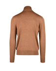 Ballantyne Minimalist Turtleneck Wool Knit Sweater - Brown