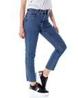 Only Vintage Blue Raw Hem Crop Jeans