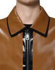 Dolce & Gabbana Collar Bomber Leather Jacket - Caramel