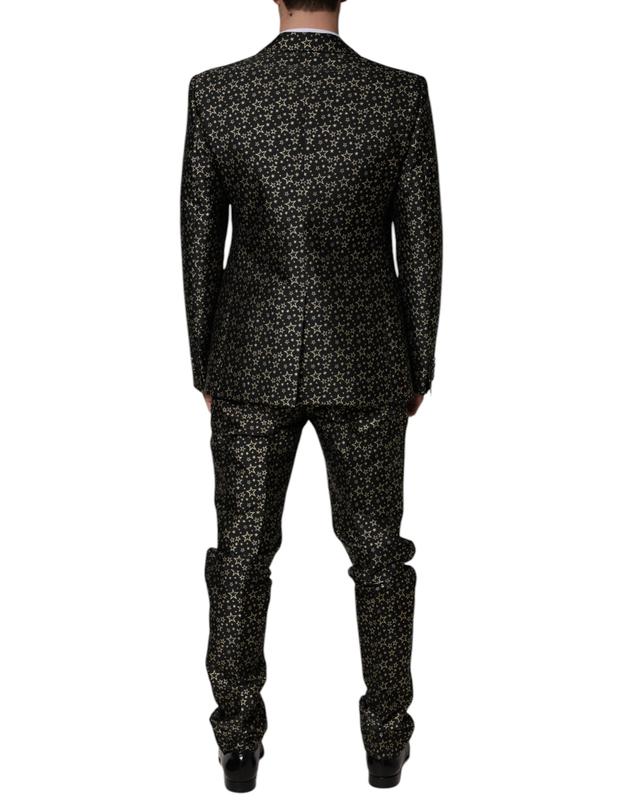Dolce & Gabbana Gold Stars Jacquard Sicilia 2-Piece Suit