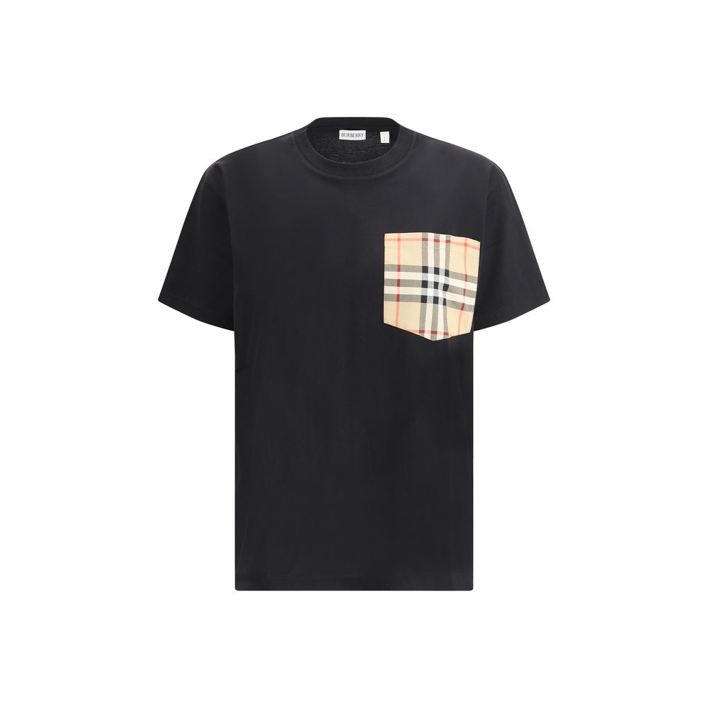 signature checkered pocket cotton t-shirt
