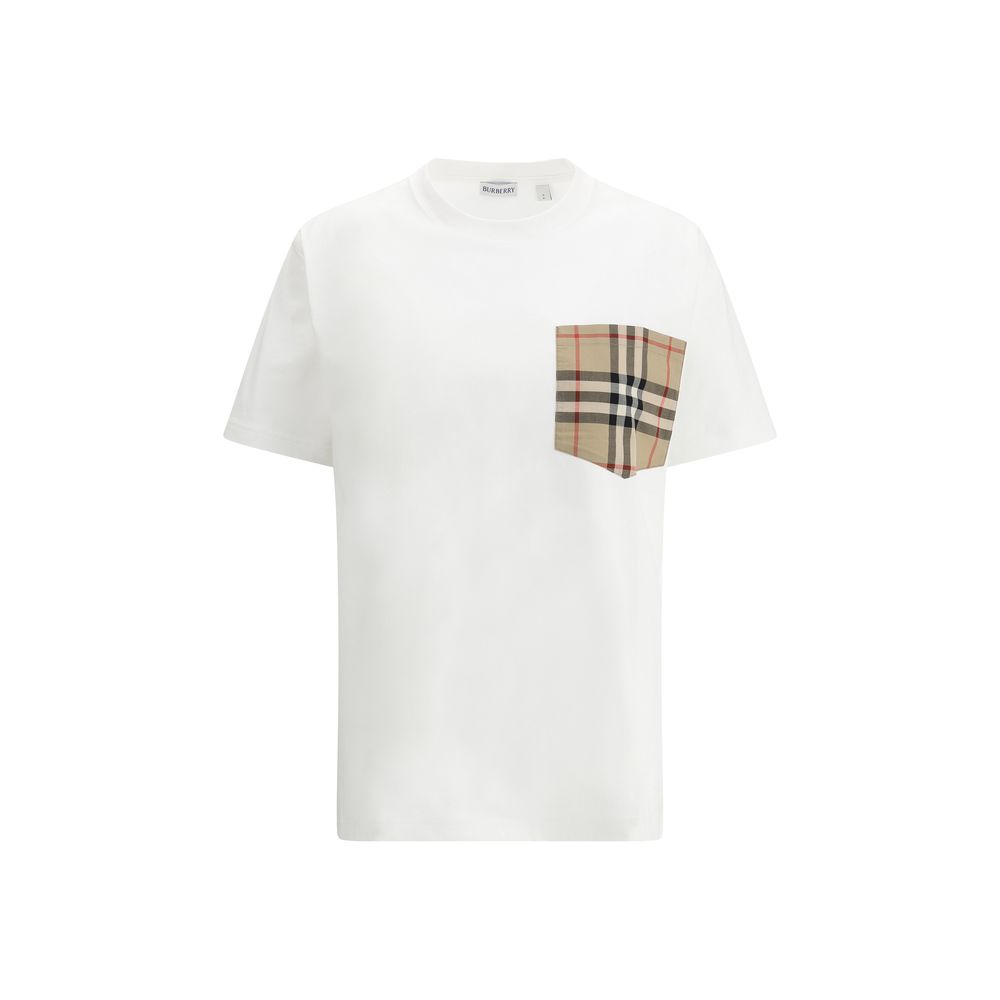 signature checkered pocket cotton t-shirt