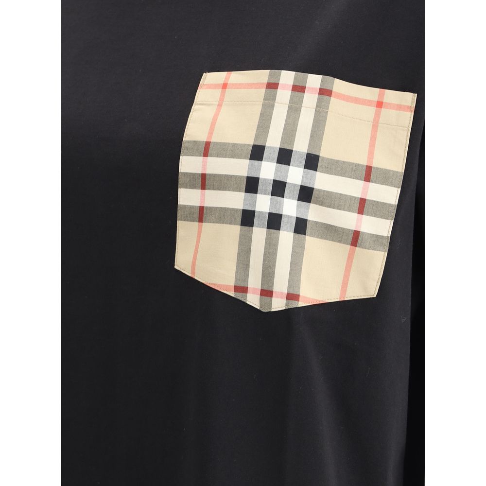 signature checkered pocket cotton t-shirt