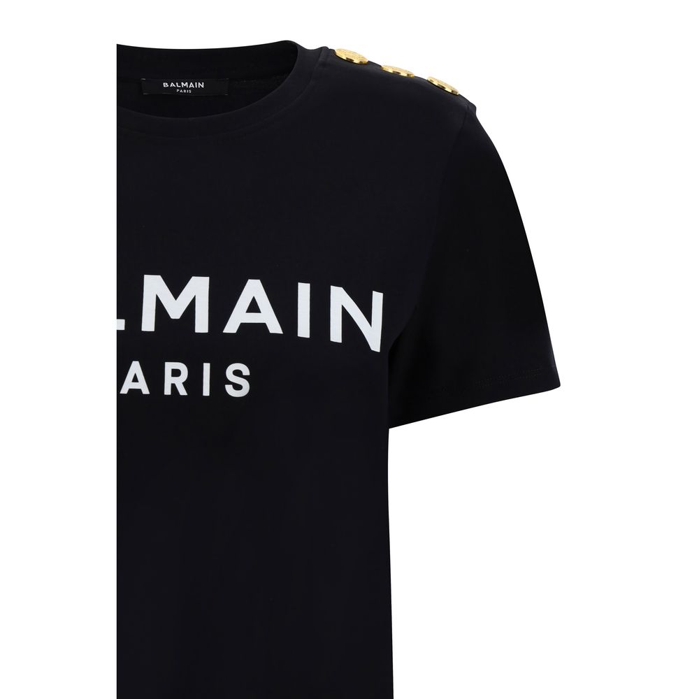 Balmain Logo Cotton Crewneck T-Shirt