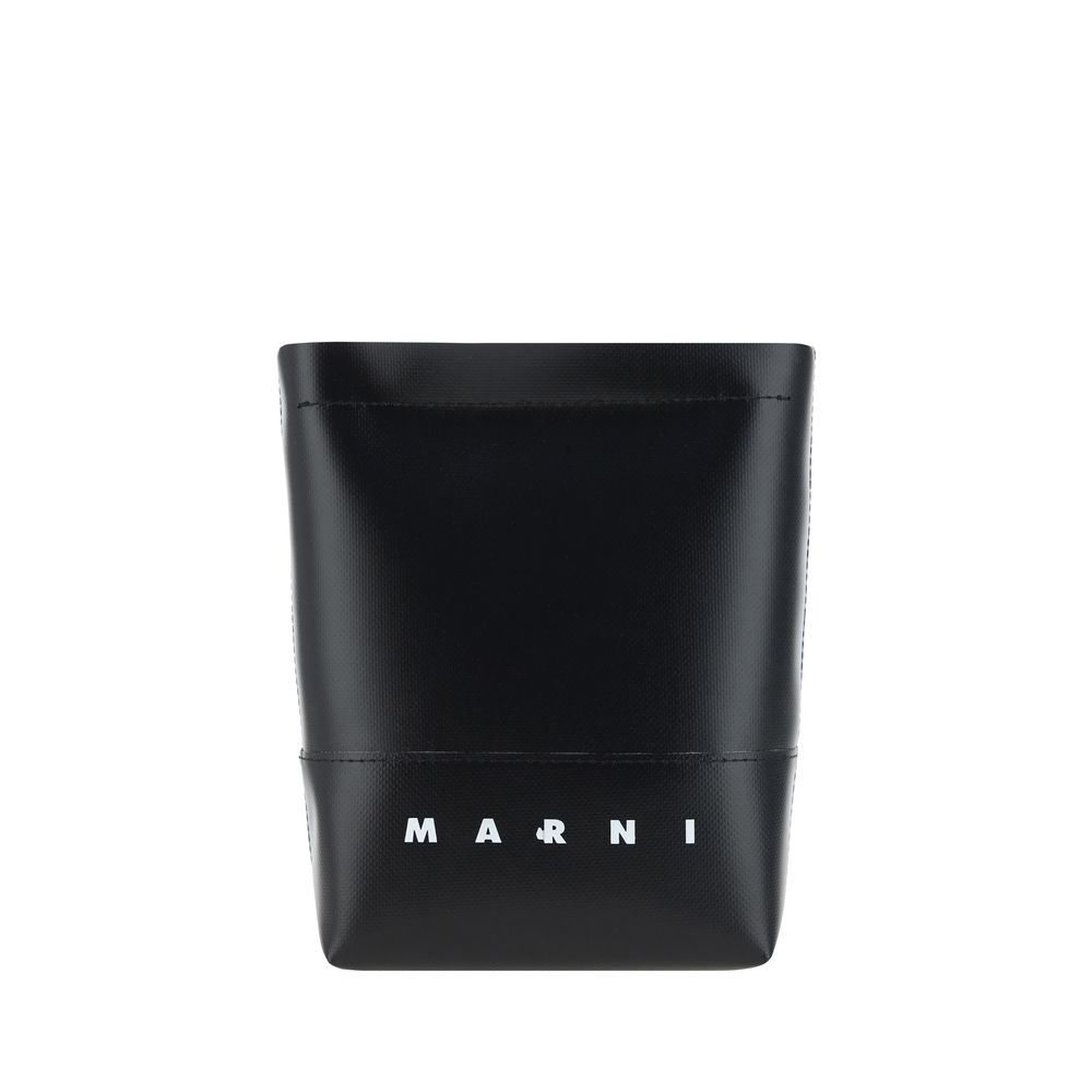 Marni Logo Bucket Crossbody Bag - Black