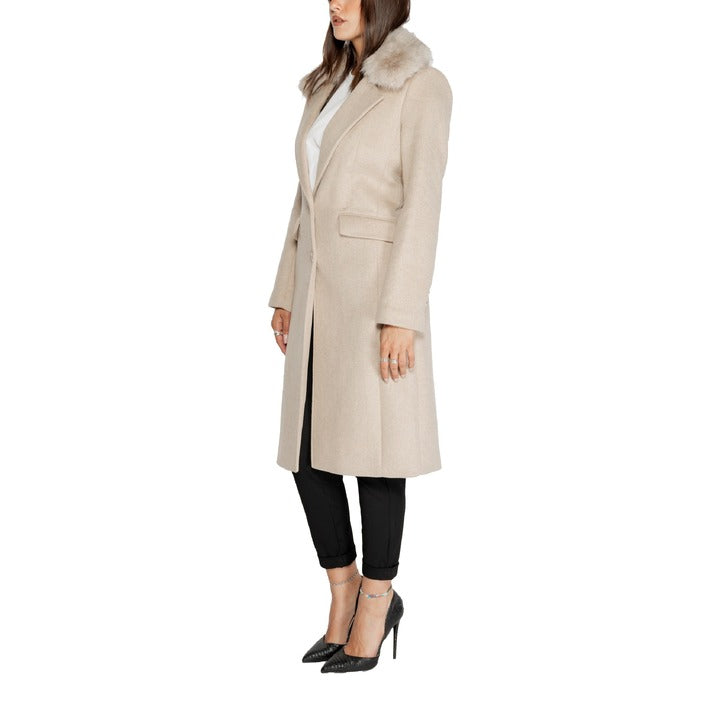 Guess Minimalist Faux Fur Lined Longline Coat