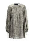 Chloé Silk lamé mini glam blouse dress - silver