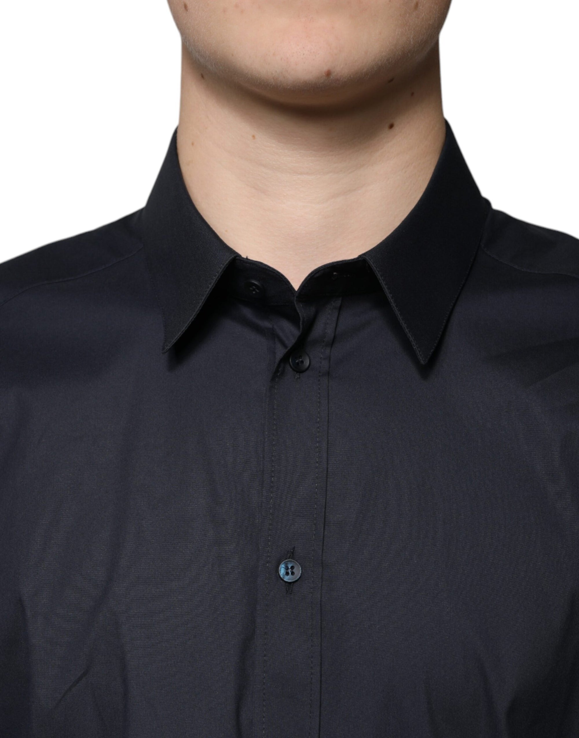 Dolce & Gabbana Black Collar Shirt Runway Door Dolce & Gabbana Black Collar Shirt Runway Door