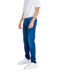 Replay Logo Medium Blue Straight Leg Fit Jeans