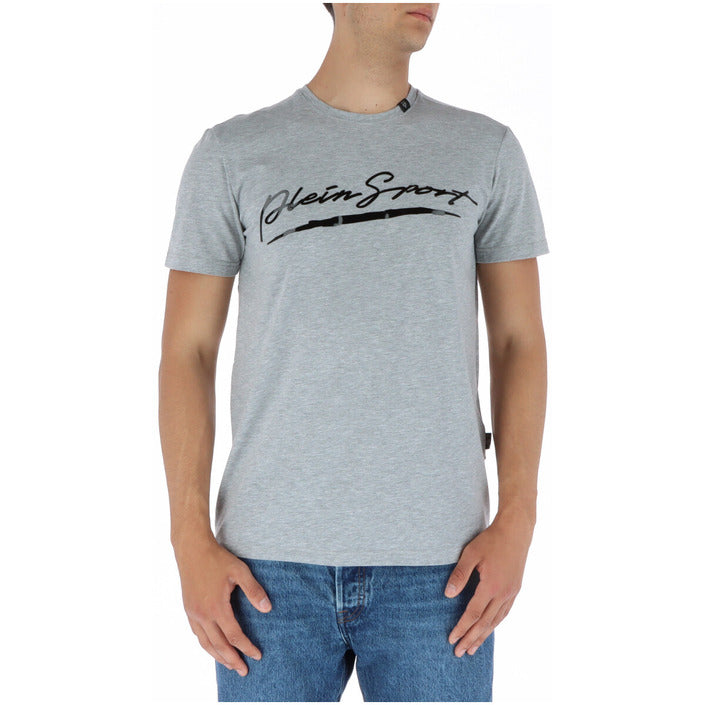Plein Sport Logo Cotton-Rich Athleisure T-Shirt - grey