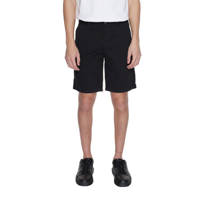 Boss Minimalist Cotton-Rich Shorts - Black