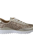 Jimmy Choo Monza Osao Gold Glitter Leather Low Top Sneakers