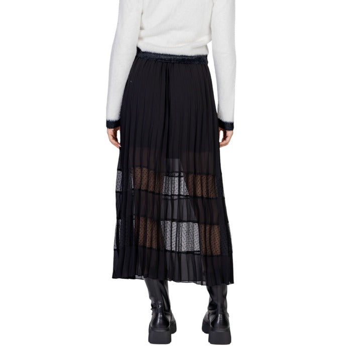 Morgan De Toi Black Sheer Midi Skirt