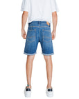 Jack & Jones Logo Rolled Hem Light Wash Denim Shorts