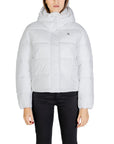 Calvin Klein Jeans Logo Hooded Puffer Jacket - white