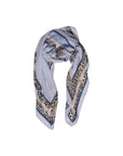 Guess Classic Logo & Pattern Monogram Scarf With Leopard Trim