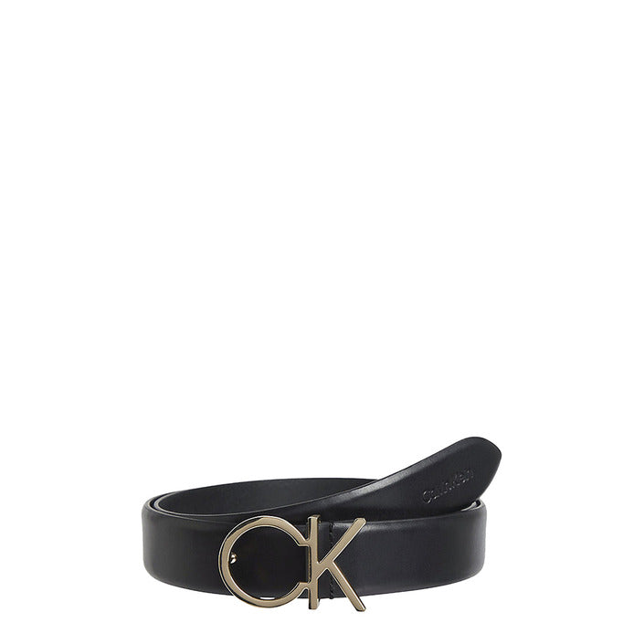 Calvin Klein Logo Buckle Genuine Leather Black Belt