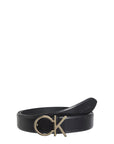 Calvin Klein Logo Buckle Genuine Leather Black Belt