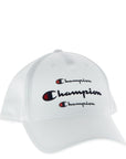 Champion Logo Pure Cotton Unisex Cap - white