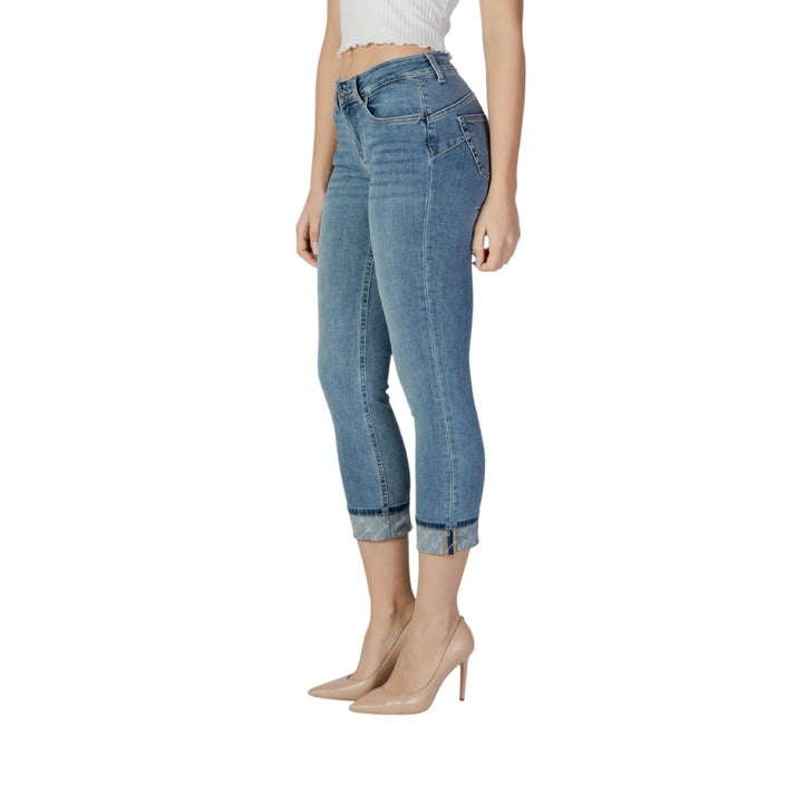 Liu Jo Light Wash Skinny Folded Hem Crop Jeans