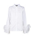 Giulia N Feather Cuff Classic Collar Pure Cotton Shirt
