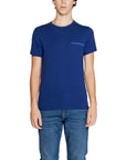 Emporio Armani Logo 100% Cotton Crewneck T-Shirt - blue