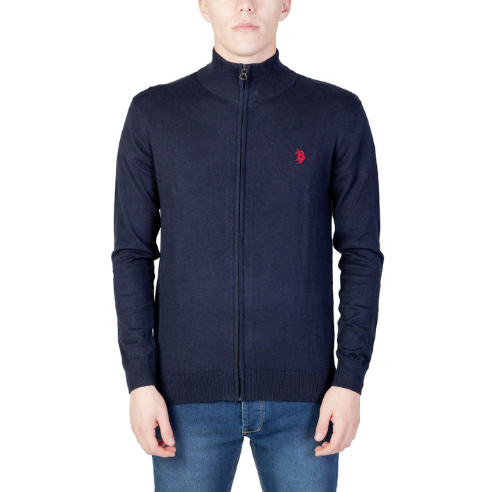 U.S. Polo Assn. Logo Cotton-Blend Knit Zip Jacket