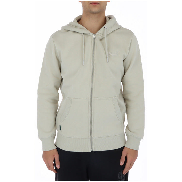 Superdry Logo Cotton-Blend Hooded Jacket - beige