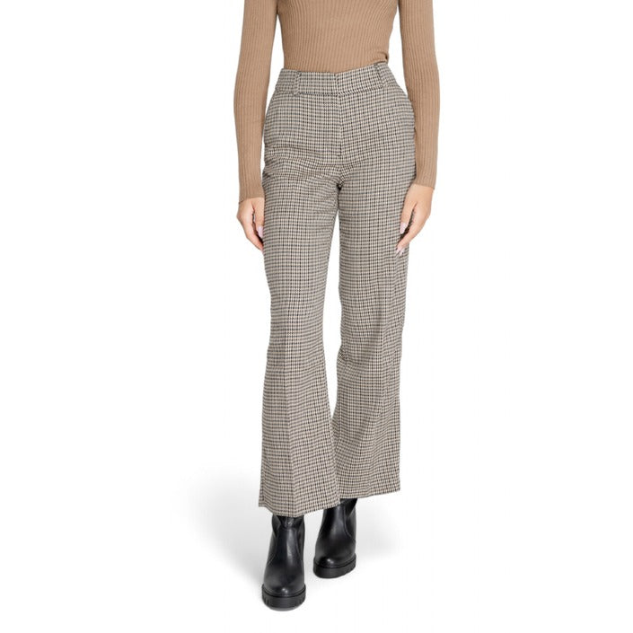 Only Checkered High Waist Wide Leg Fit Pants