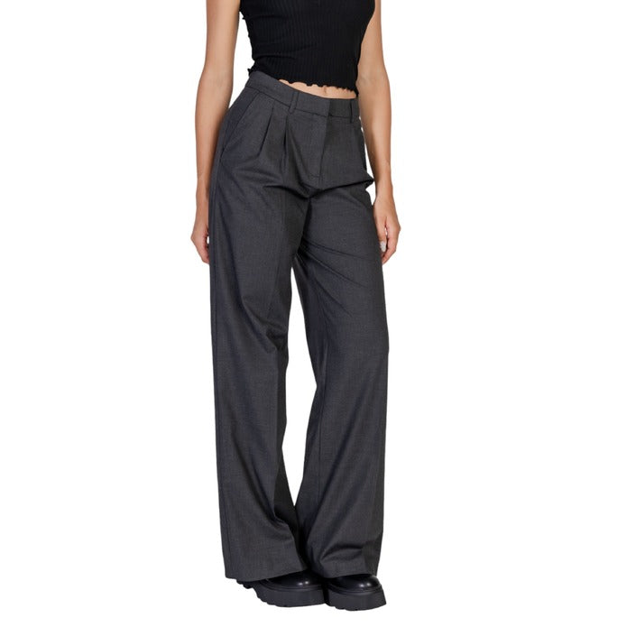 Morgan De Toi Minimalist Grey High Waist Wide Leg Suit Pants