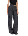 Morgan De Toi Minimalist Grey High Waist Wide Leg Suit Pants