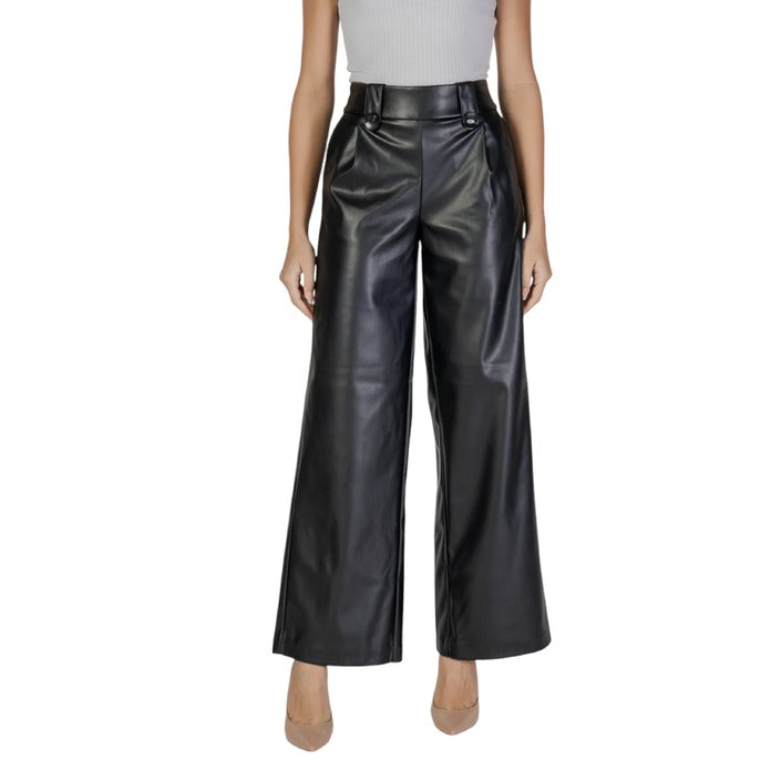 Only Leather-Look High Waist Wide Leg Fit Pants