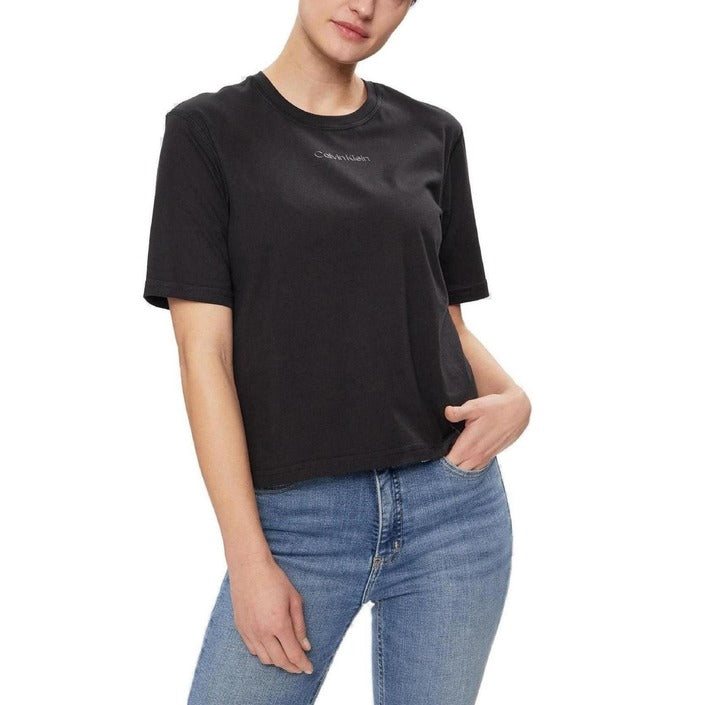Calvin Klein Sport Logo Pure Cotton Athleisure T-Shirt - Black
