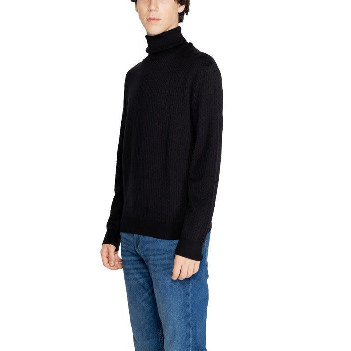 Armani Exchange Minimalist Cotton Blend Turtleneck Sweater