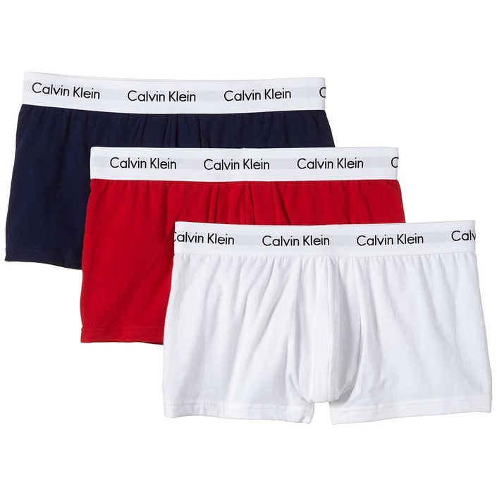 Calvin Klein Underwear Logo Cotton Stretch Trunks - 3 Pack (black, white, red)