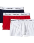 Calvin Klein Underwear Logo Cotton Stretch Trunks - 3 Pack (black, white, red)