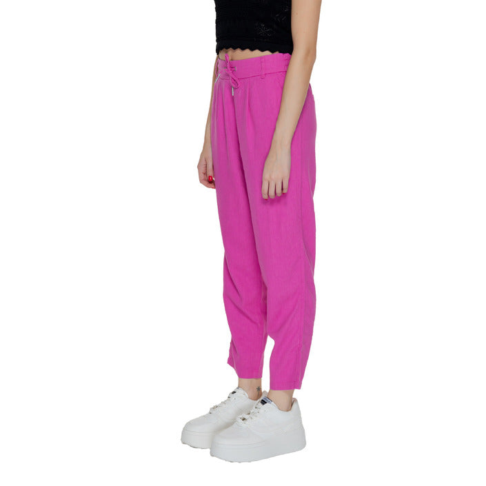 Only Pink Linen Straight Leg Ankle Length Pants