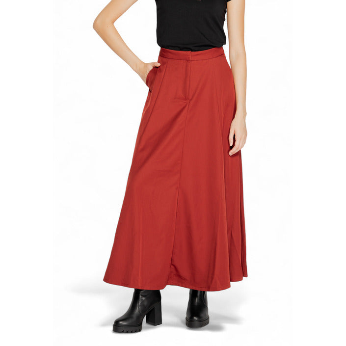 Vero Moda A-Line Red Maxi Skirt