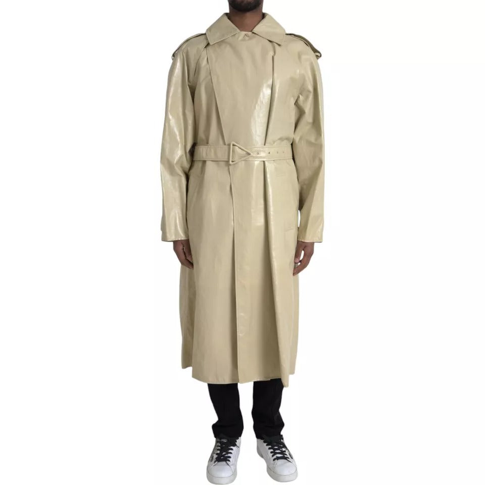 Bottega Veneta Leather Hooded Trench Coat Jacket
