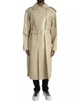 Bottega Veneta Leather Hooded Trench Coat Jacket