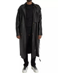 Bottega Veneta Leather Trench Coat - Black