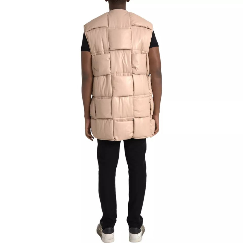 Bottega Veneta Quilted Sleeveless Leather Jacket - Beige